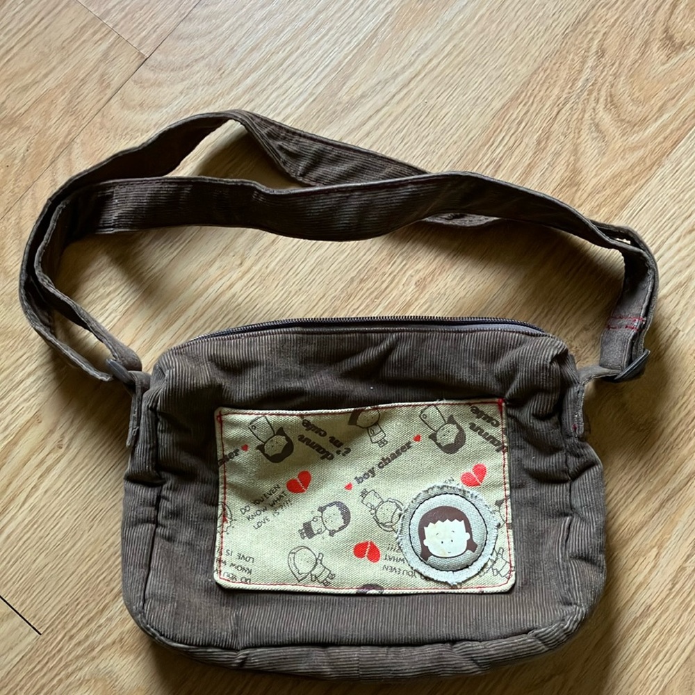 Brown Mini Bag with Cute Print